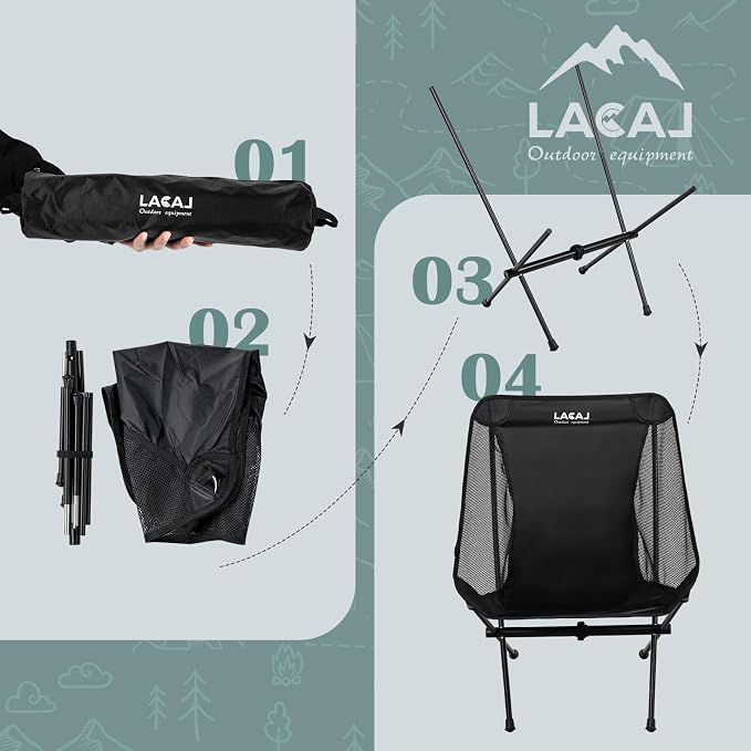 Ultra-Light Folding Camping Chair, All-Aluminum Frame, Surper Breathable Fabric