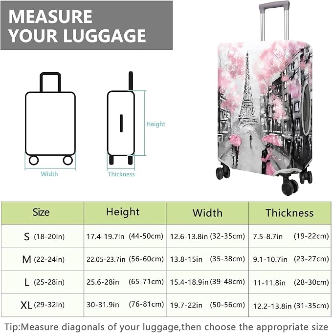 Travel Luggage Cover Suitcase Protector Fits 18-32 Inch Wheel Covers