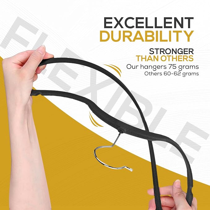 50 Pack New Premium Quality Velvet Hangers Ultra Thin Non Slip Adult Felt Space