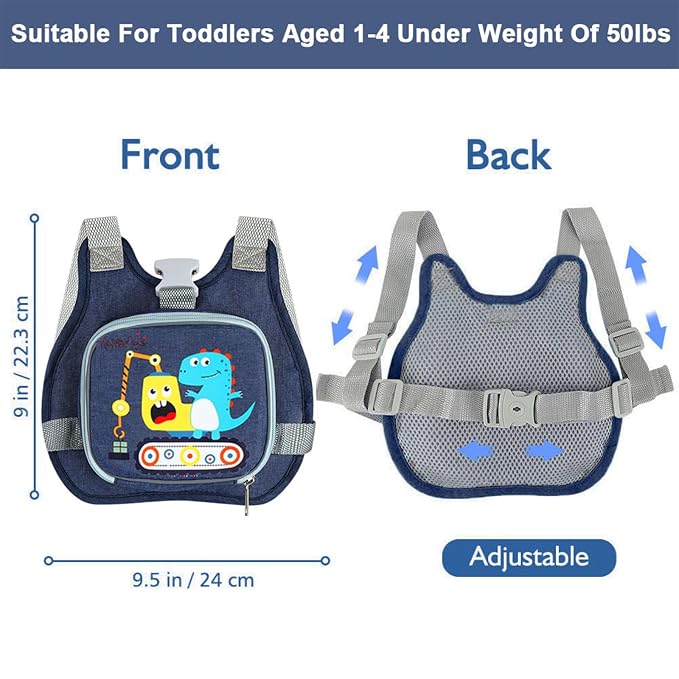 Accmor Toddler Harness Leash+ Reflective Anti Lost Wrist Link, Cute Dinosaur