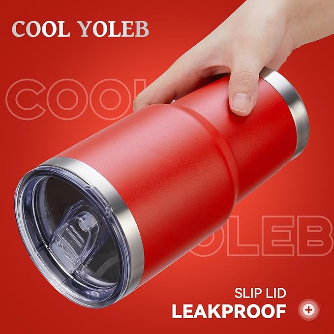 30 oz Tumbler with Lid Stainless Steel Tumblers Bulk Vacuum Insulated Cup Reusable Powder Coated Travel Mug Double Wall Leak Proof Cups Keep Cold Drinks for 12 Hours Red, Set of 8