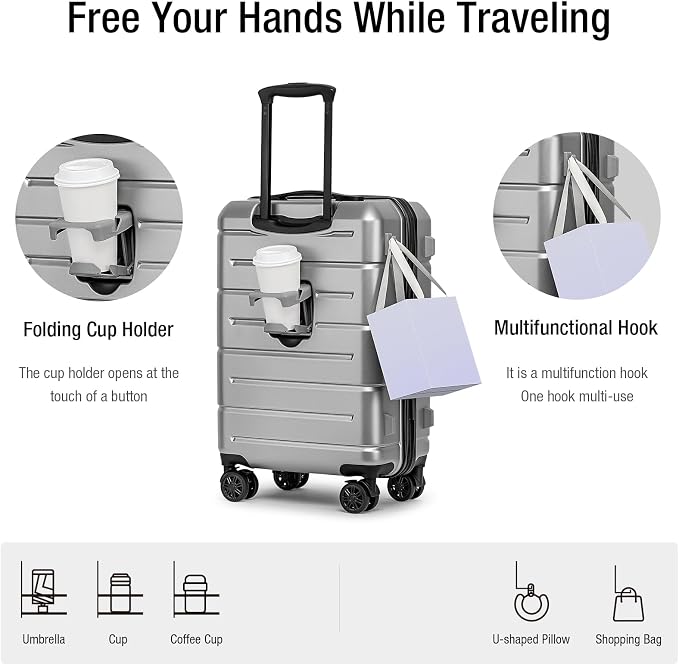 KYME Carry On Luggage 22x14x9 Airline Approved