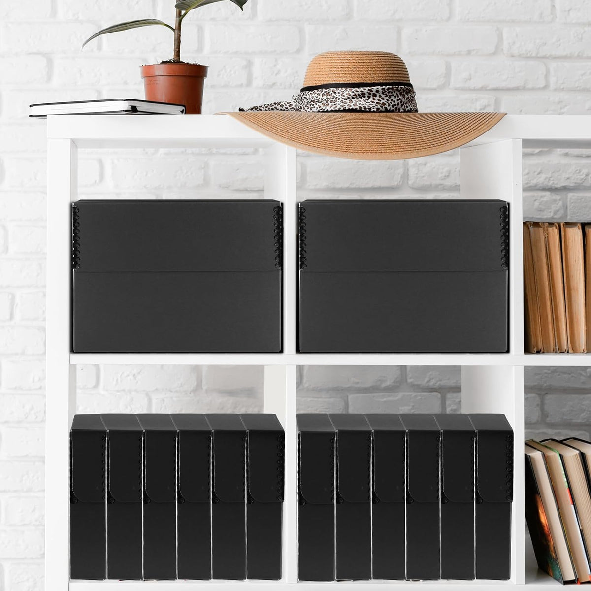Lineco Archival Document Storage Box with Metal Edge, Acid-Free Black Boxboard, Organize and Store Files, Prints, Photos, Legal-Sized Case 15.5" x 10.5" x 2.5" Wide