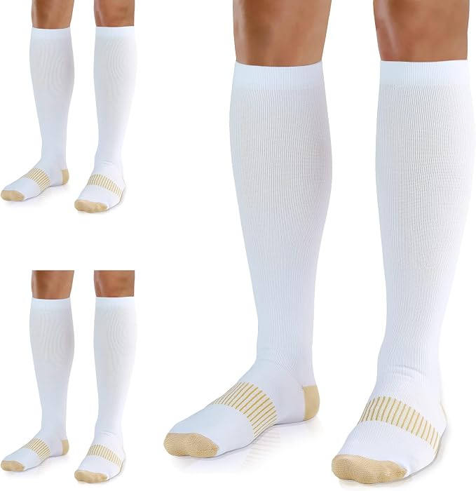 Medical Compression Socks for Women and Men 3 Pairs 20-30 mmHg Knee High