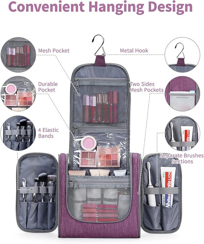 Hanging Toiletry Bag for Women Travel Makeup Bag Organizer Toiletries Bag for