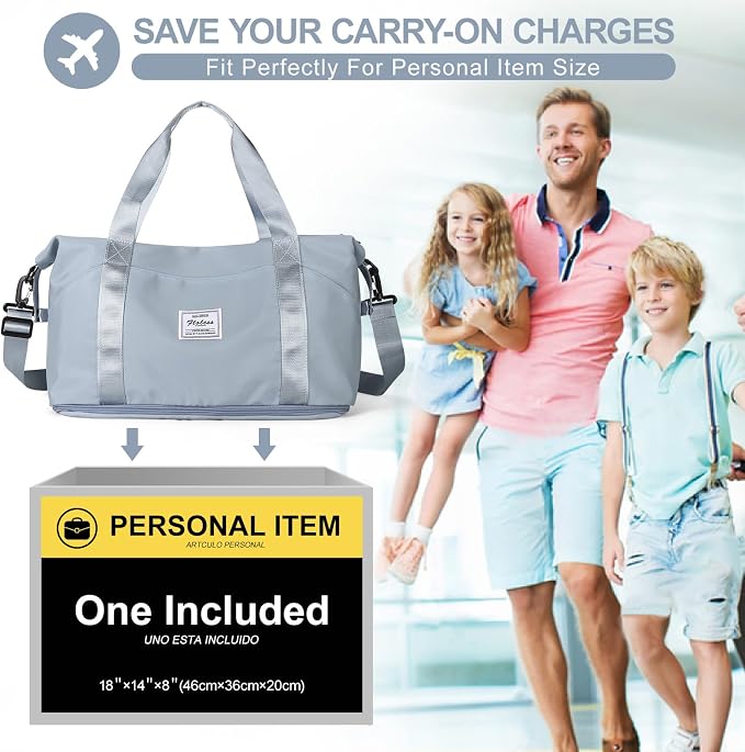 Travel Duffel Bag, Sports Tote Gym Bag, Shoulder Weekender Overnight Bag