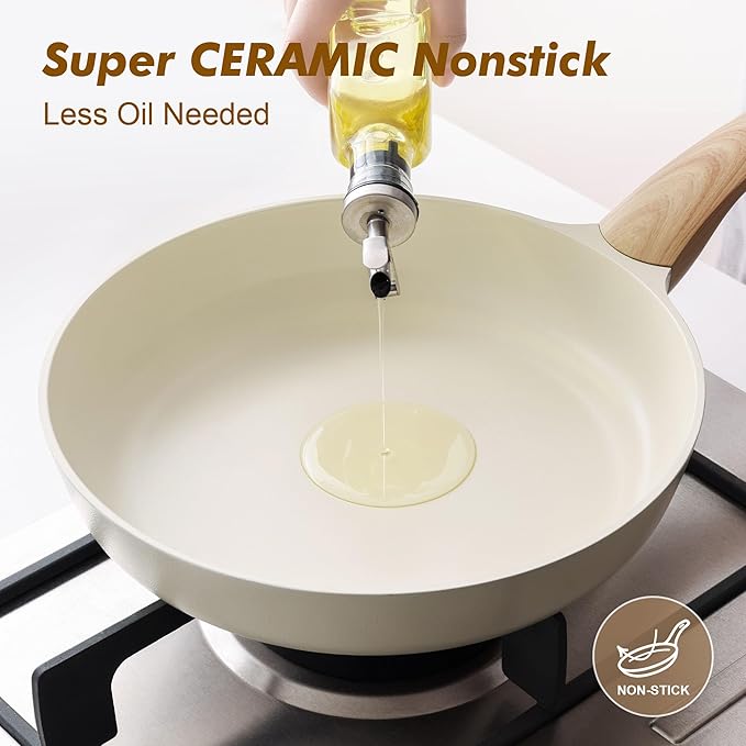 SENSARTE Ceramic Nonstick Frying Pan Skillet 11Inch Non Stick Omelette Pans