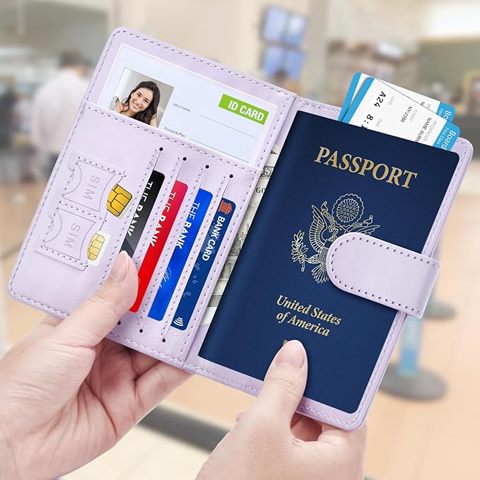 Herain Passport Holder for Travel Cruise Essentials, RFID Passports Book Card