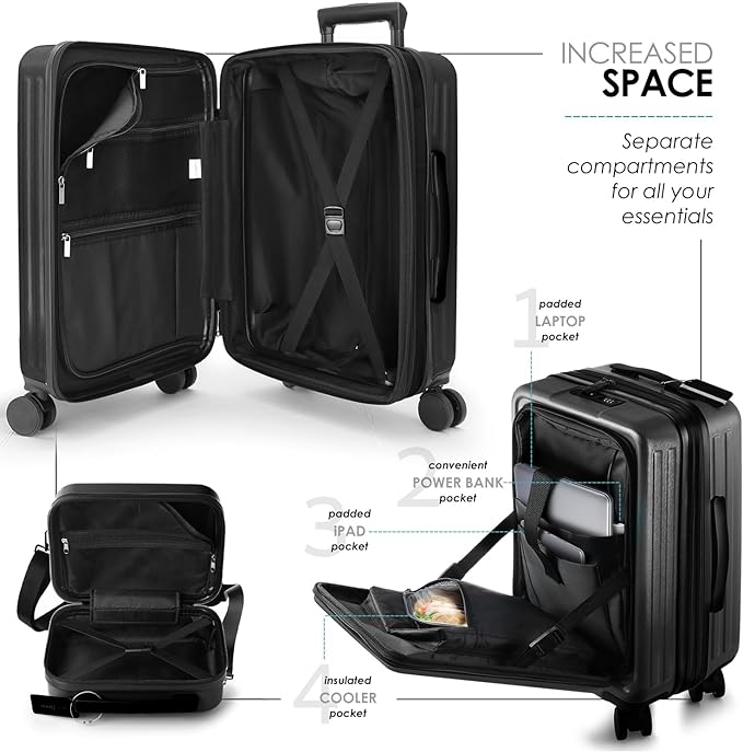 22 Inch Carry On Luggage 22x14x9 Airline Approved, Carry On Suitcase