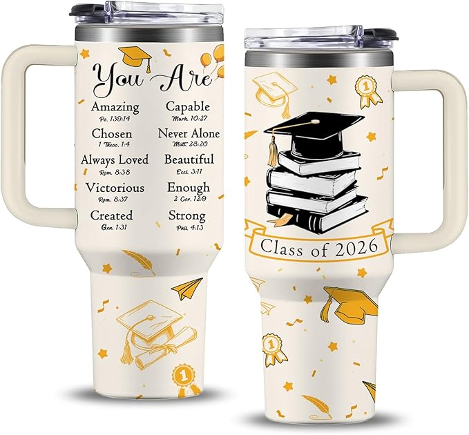 2026 Graduation Gifts for Her, Him - Class of 2026 Tumbler 40oz - Congrats Grad Gift for Class of 2026 - Masters Degree, PHD, High School Senior, College Graduation Gifts for Graduate Students