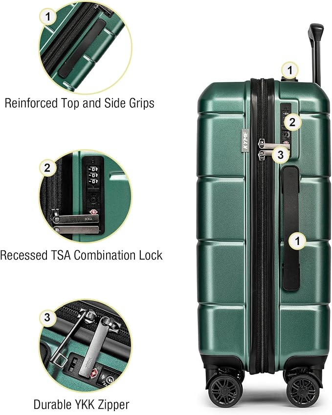 KYME Luggage Sets 2 Piece Hardshell 22"/26" Suitcase