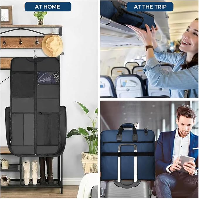 Noozion Garment Bag for Travel Large Carry On Suit Bag Hanging Travel Suit Bags