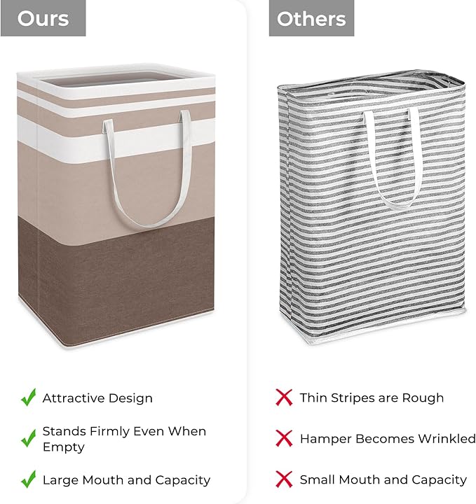 HomeHacks 2-Pack Large Laundry Basket, Waterproof, Freestanding Laundry Hamper