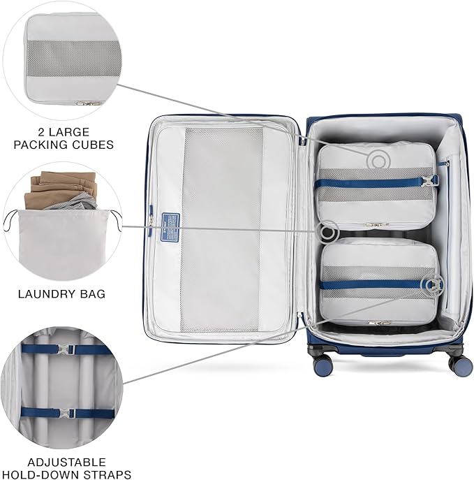 Travelpro VersaPack+ Lightweight Softside Expandable Checked Luggage, 8 Spinner