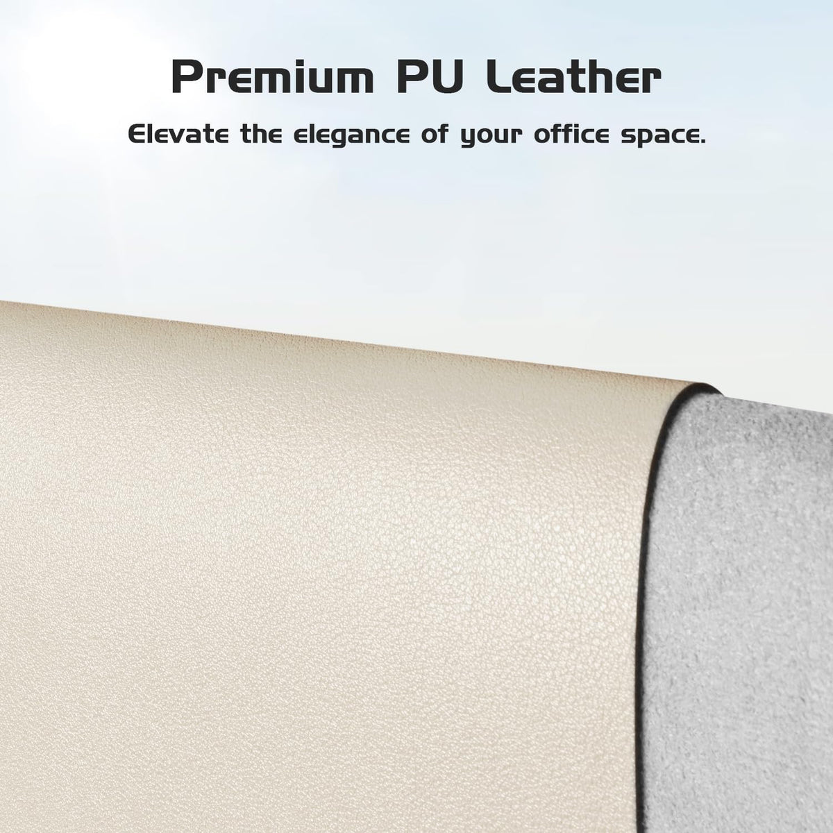 Aothia Leather Desk Pad Protector, Office Mat, Large Mouse Pad, Laptop Pad, Non-Slip PU Leather Blotter, Waterproof Writing Pad for Office and Home (Beige, 47" x 17")