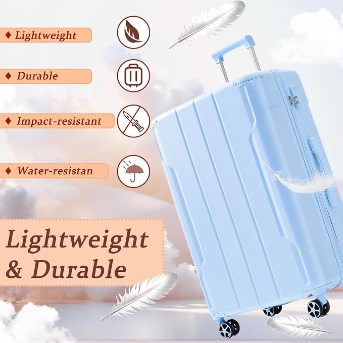 Merax 24 Inch Expandable Checked Luggage, Hardshell ABS Medium Suitcase