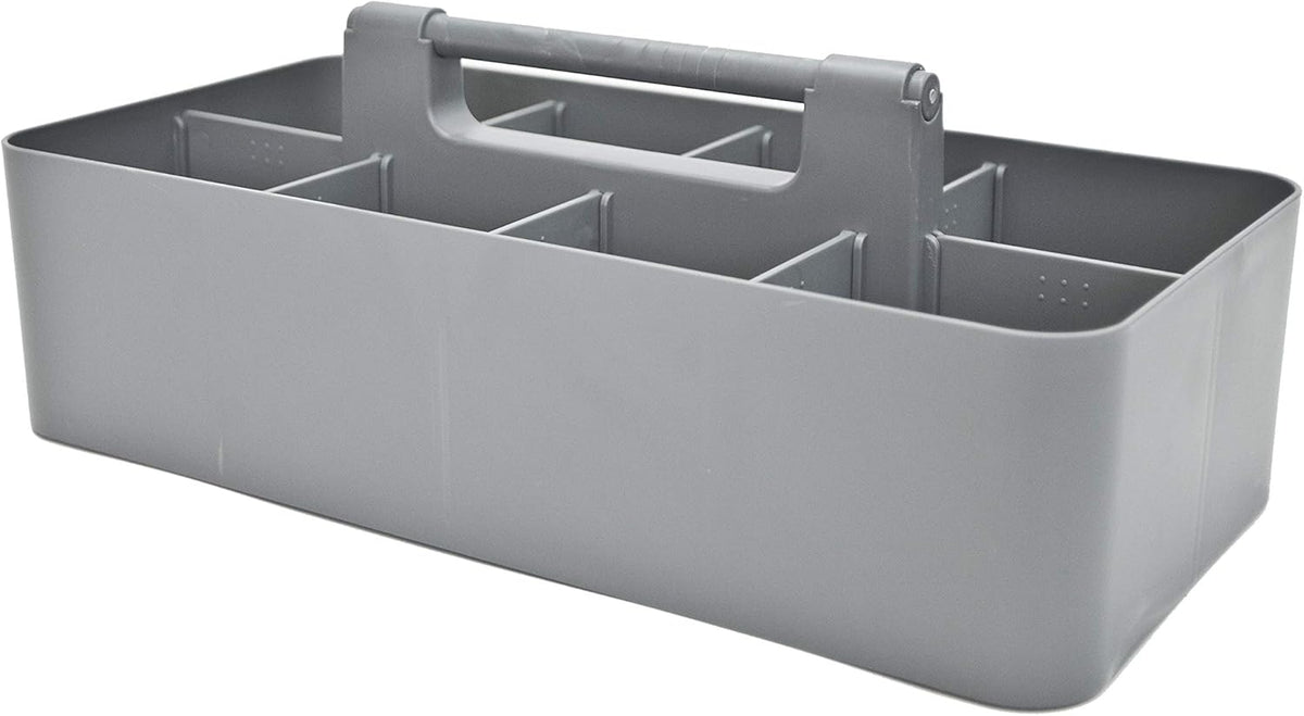 -Large Portable Caddy, DIY Dividers, 8 Compartments, School Office Supplies Home Business Organizer,Portable Basket with Handle Storage Made in USA (3 PACK, Orion Gray)