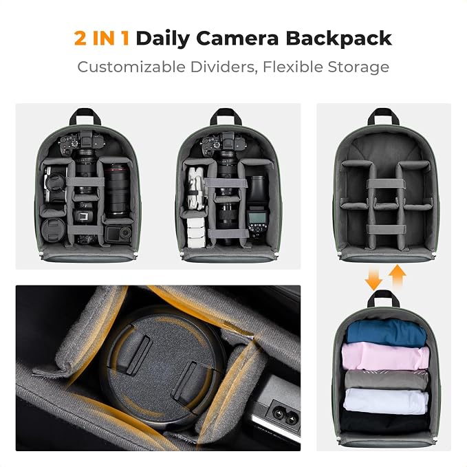 K&F CONCEPT Camera Backpack Bag, Professional DSLR/SLR/Mirrorless Camera Bag