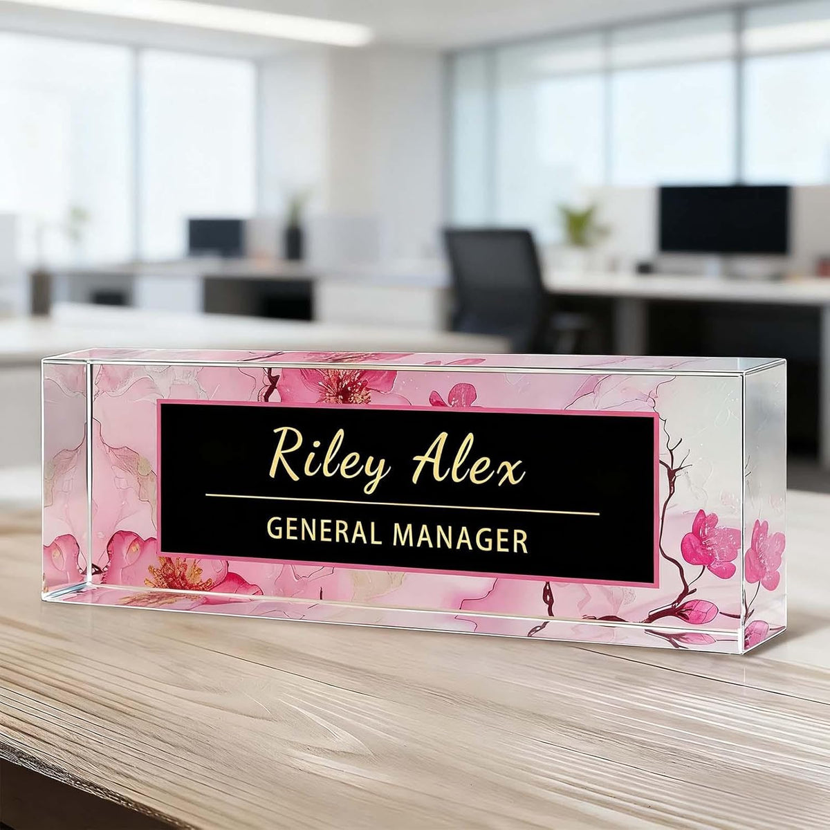 Desk Name Plate Personalized, Office Decor Cute Desk Accessories for Employee Appreciation Gifts Office Gifts for Boss, Teacher (S2)