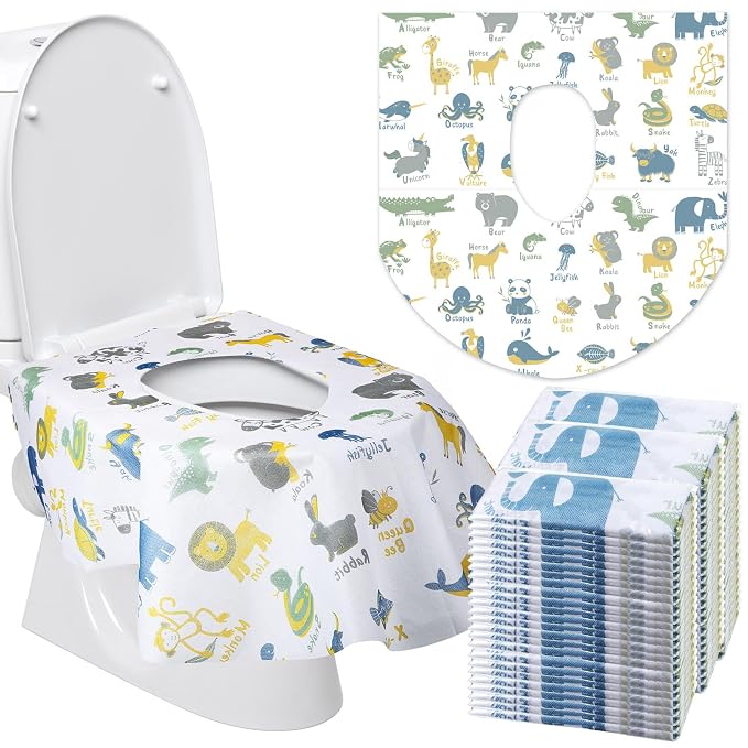 50 Packs Disposable Toilet Seat Covers Extra Large Individually Wrapped