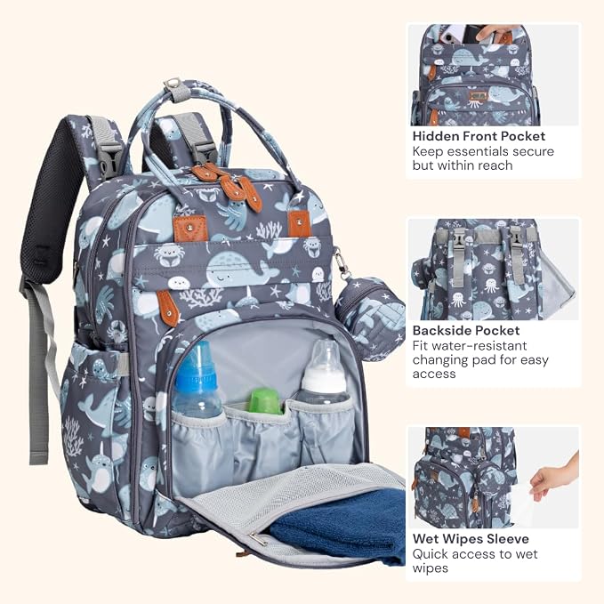BabbleRoo Diaper Bag Backpack