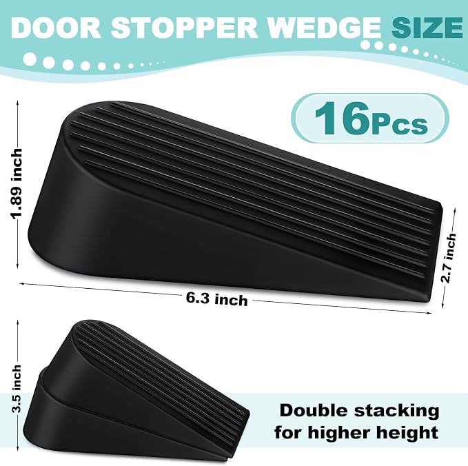 Frienda 16 Pack Large Door Stoppers Heavy Duty Rubber Stopper