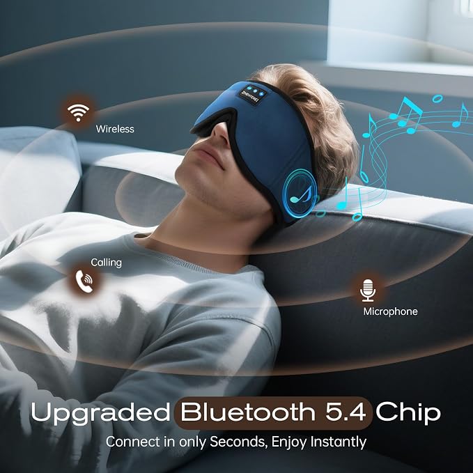 3D Sleep Mask with Bluetooth Headphones, Sleeping Headphones