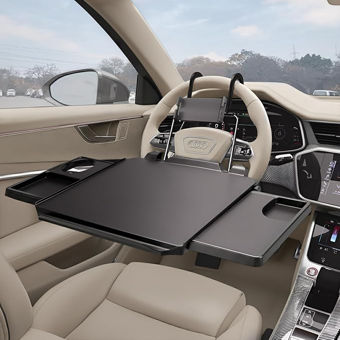 2-in-1 Car Steering Wheel Tray & Back Seat Table