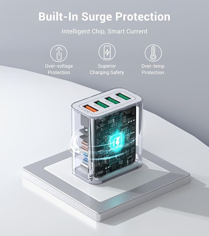 40W USB Wall Charger Block