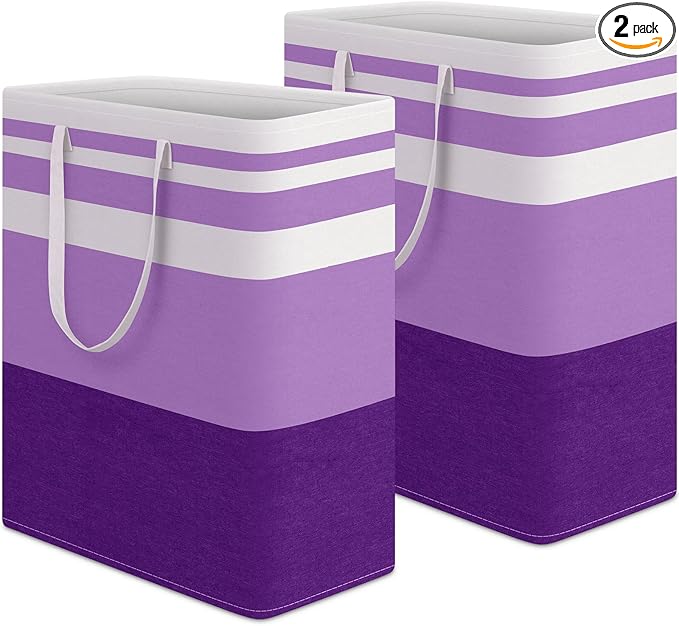 HomeHacks 2 Pack Large Laundry Baskets, Waterproof, Freestanding Laundry Hampers