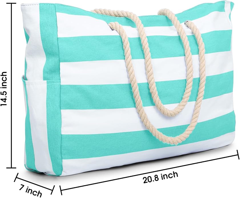 Becokan Beach Bags for Women Large Waterproof Beach Tote Bag Zipper Beach Bags