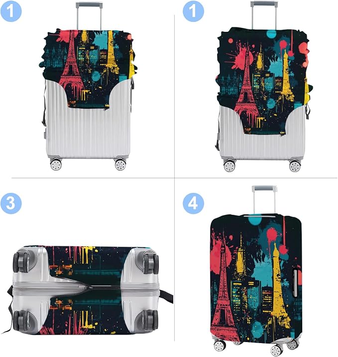 Luggage Cover Washable Suitcase Protector Anti-scratch Suitcase cover Fits