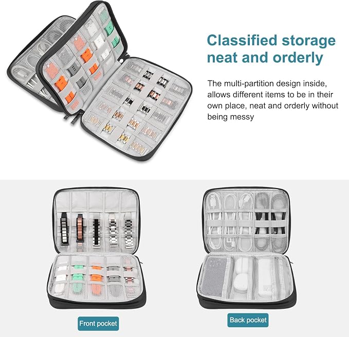 Electronic Accessories Organizer Carry Bag, Travel Cable Storage Case Portable