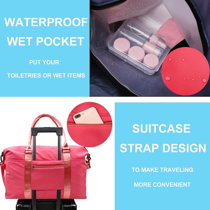 Travel Duffle Bag, Waterproof Sport Tote Gym Bag