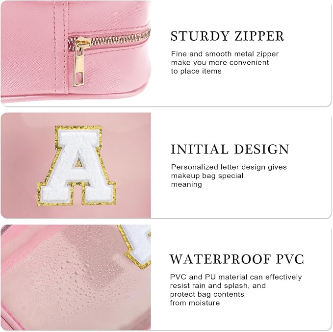 YOOLIFE Initial Make Up Bag Travel Toiletry Bag
