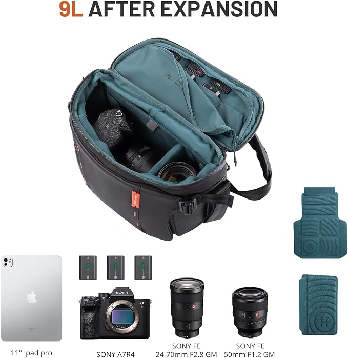 PGYTECH OneMo Sling Camera Bag 7L-9L, waterproof Crossbody Camera Shoulder Bag
