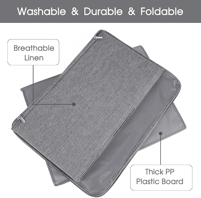 ANMINY 3PCS Storage Bins with Zipper Lids 36 Qt Lidded Fabric Storage Boxes
