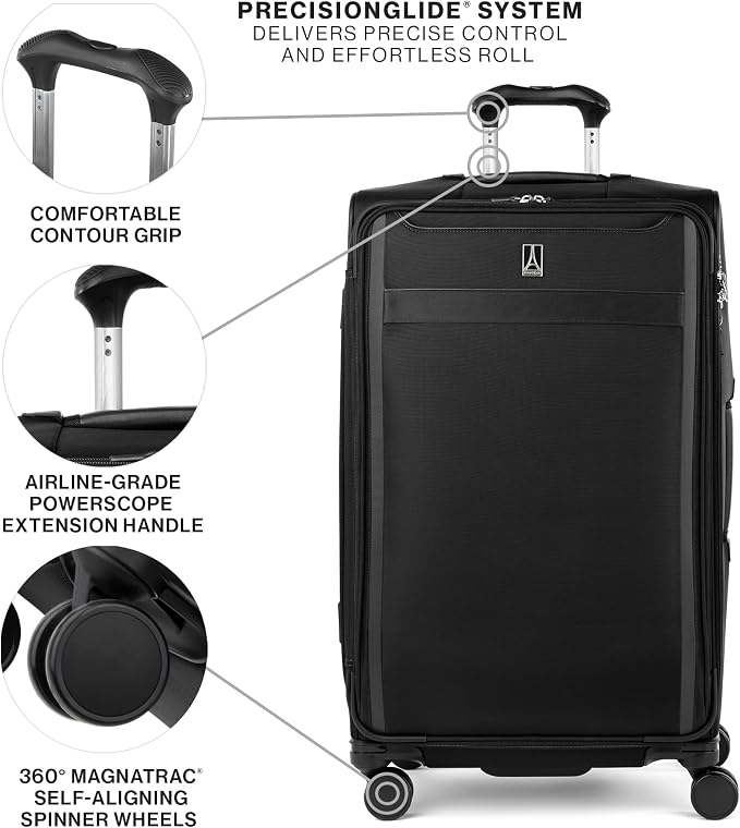 Travelpro VersaPack+ Lightweight Softside Expandable Checked Luggage, 8 Spinner