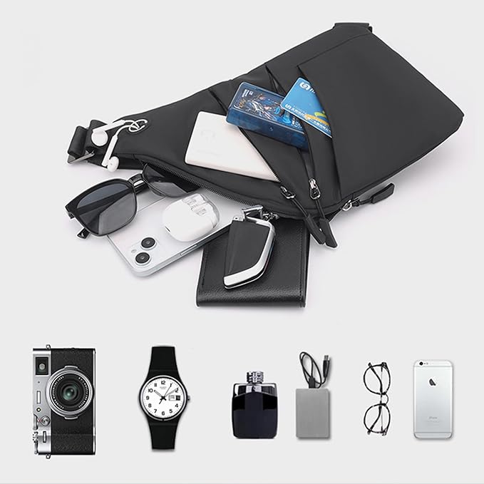 Anti Theft Crossbody Bags for Women Men, Slim Sling Bags