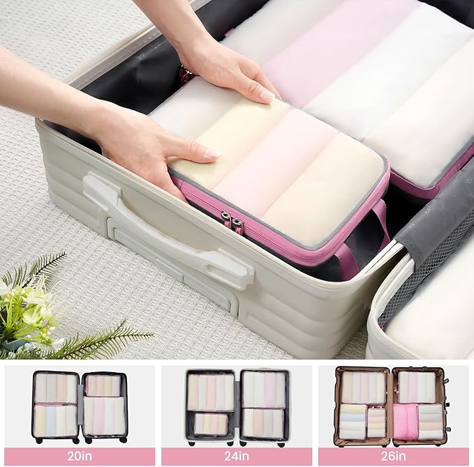 BAGAIL 6 Set Ultralight Compression Packing Cubes Packing Organizer
