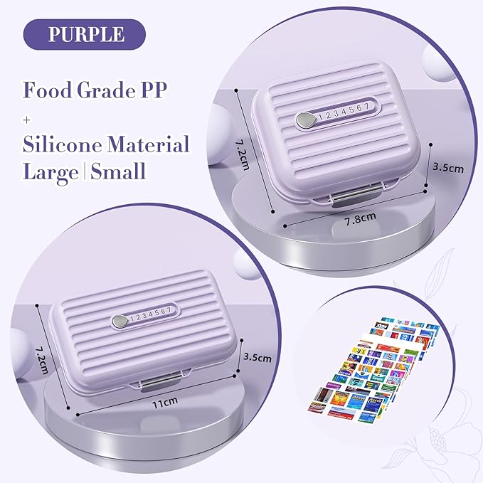 Travel Pill Organizer Box with Medicine Labels, Daily Medication Organizer