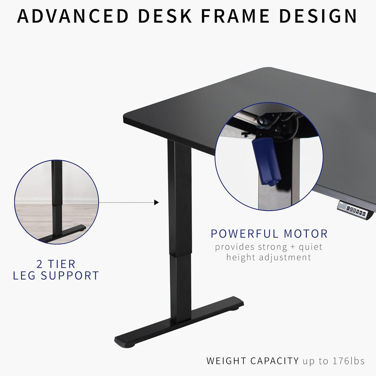 VIVO Electric 48 x 30 in Standing Desk, Memory Height Adjustment, 1B Series, One-Piece Reclaimed Wood Top, Black Frame, DESK-KIT-1B5P