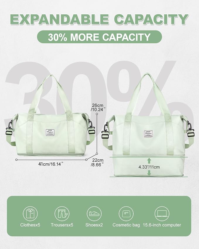 Travel Duffel Bag, Sports Tote Gym Bag, Shoulder Weekender Overnight Bag