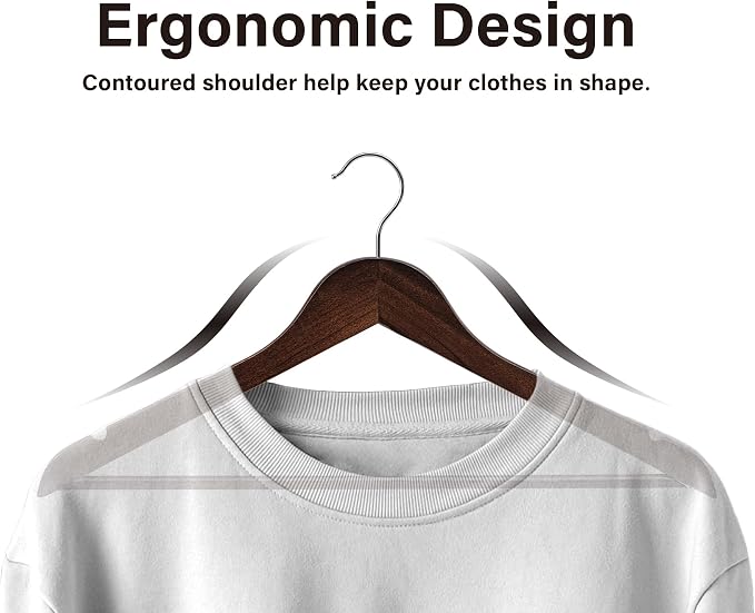 StorageWorks Wooden Hangers 30 Pack, Wood Coat Hanger