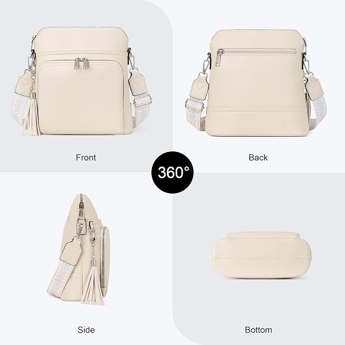 Crossbody Purse for Women, Lightweight Medium Crossbody Bag Soft Leather
