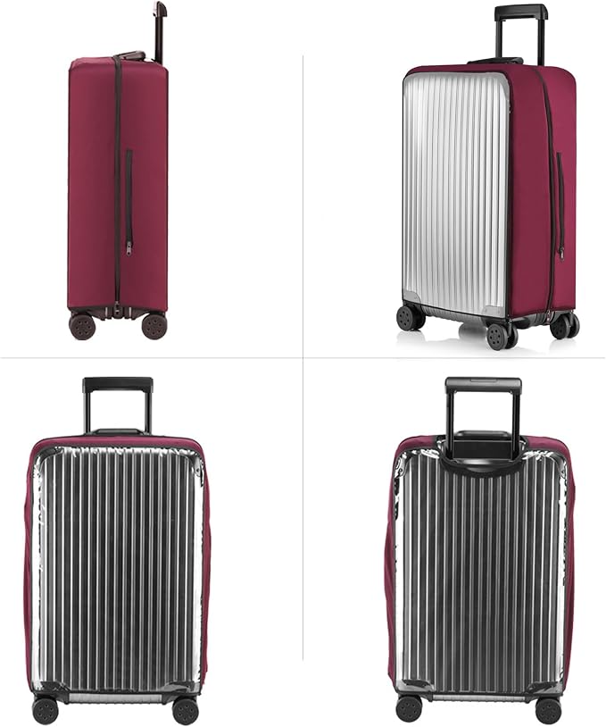 Transparent PVC Suitcase Cover, No Disassembly Required Clear Luggage Protector