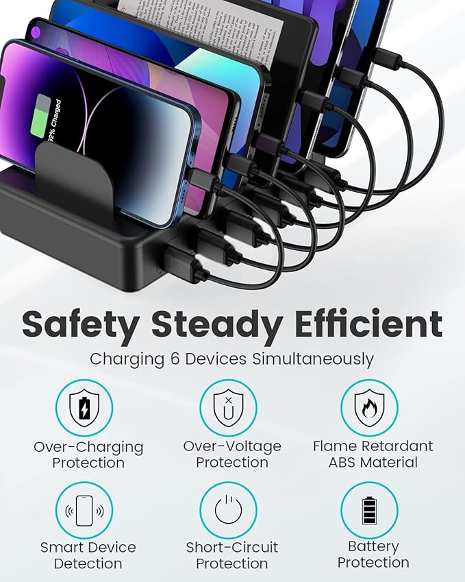 CREATIVE DESIGN 50W 6 Ports Multi Charger Station