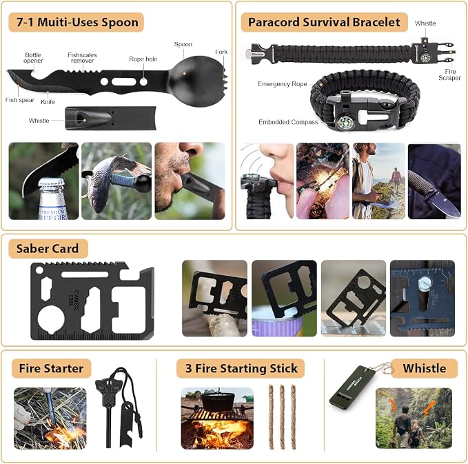 Survival Kit, Emergency Kit for Earthquake, Outdoor Adventure, Gifts for Men