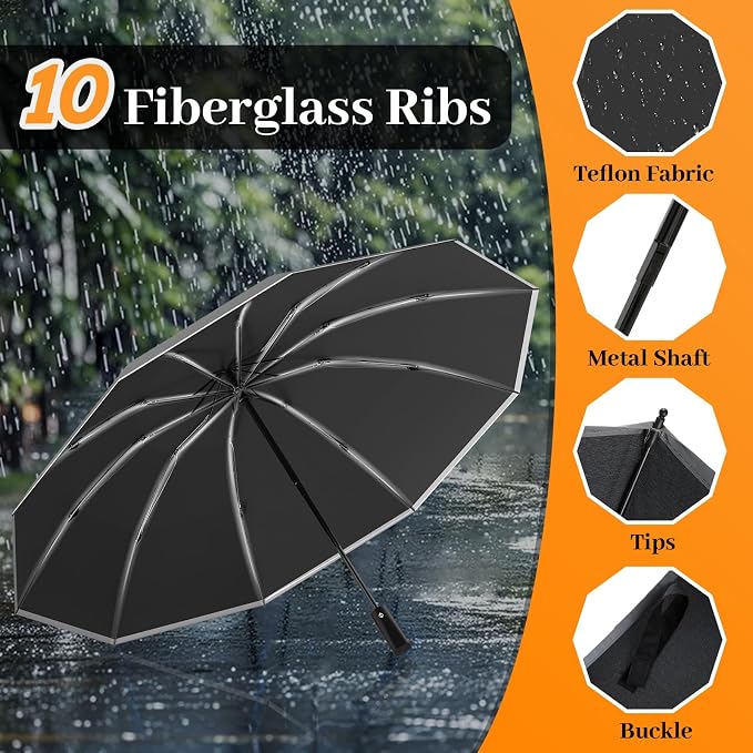 Travel Umbrella Superior, Beautiful & Compact, Large Strong but Light Portable