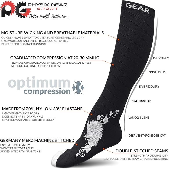 Physix Gear Compression Socks 20-30 mmHg